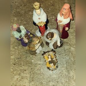 Kurt S Alder Nativity Set Japan Paper Mache Complete Set of 6 Faux Vintage